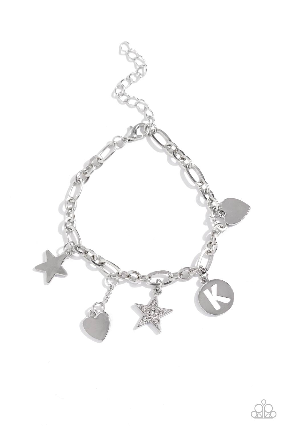 Legacy Letters - K - white - Paparazzi bracelet