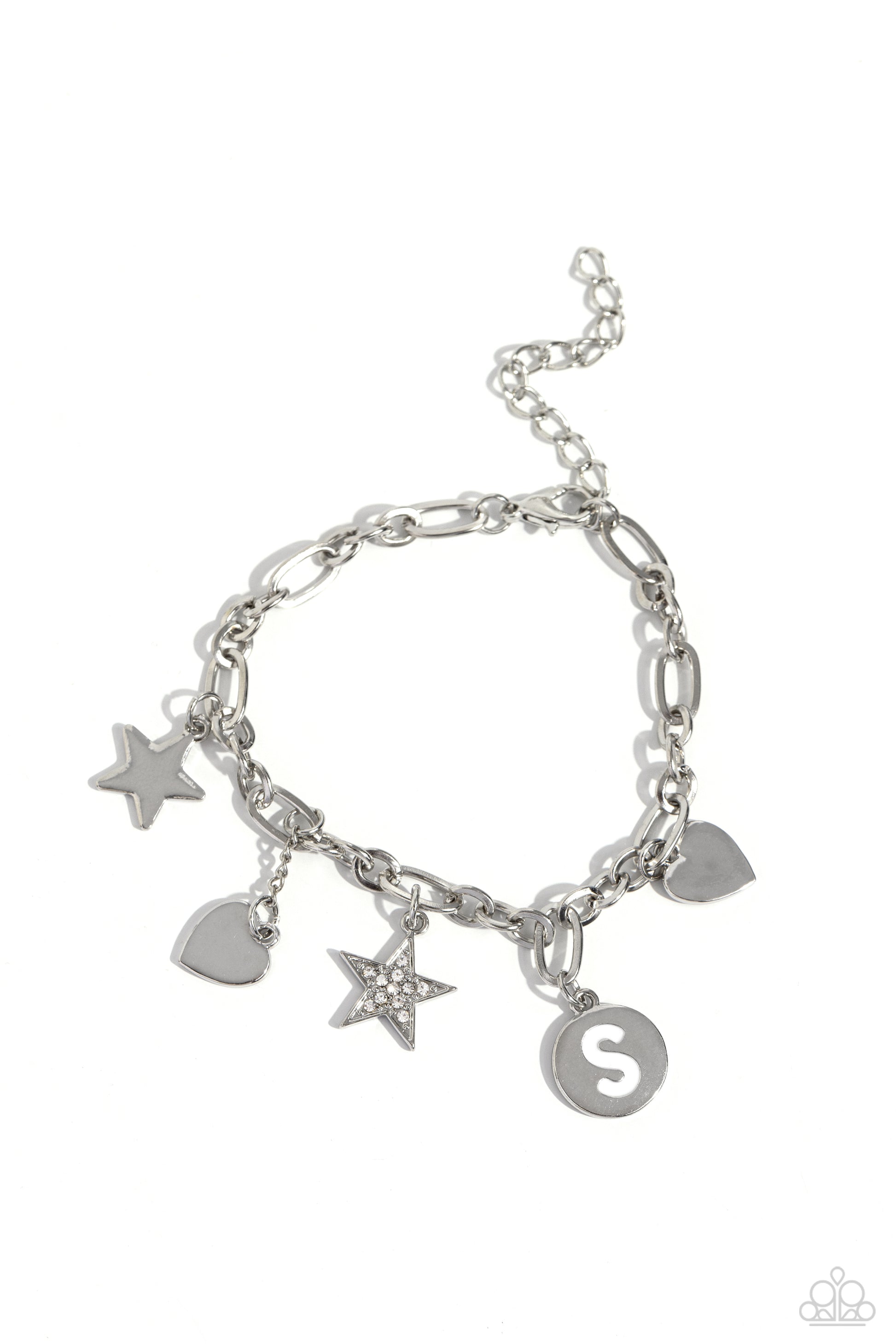 Legacy Letters - S - white - Paparazzi bracelet