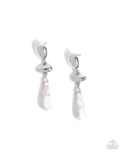Leisure Time - white - Paparazzi earrings