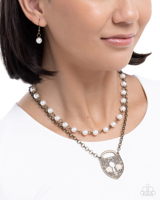 Leisurely Locked - brass - Paparazzi necklace