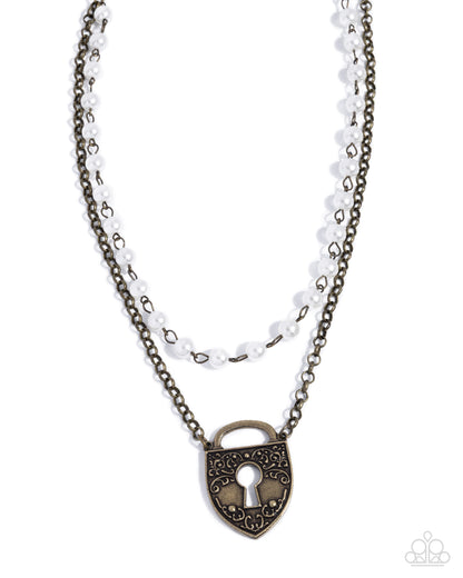 Leisurely Locked - brass - Paparazzi necklace