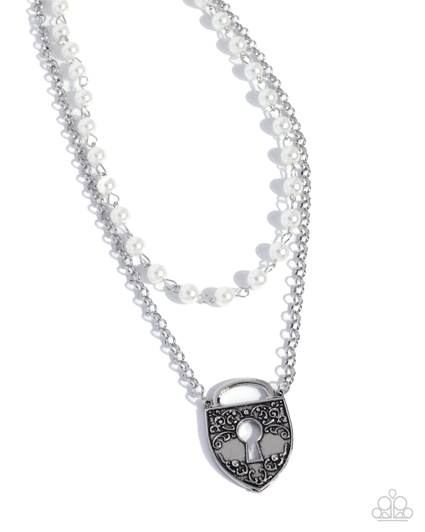 Leisurely Locked - white - Paparazzi necklace