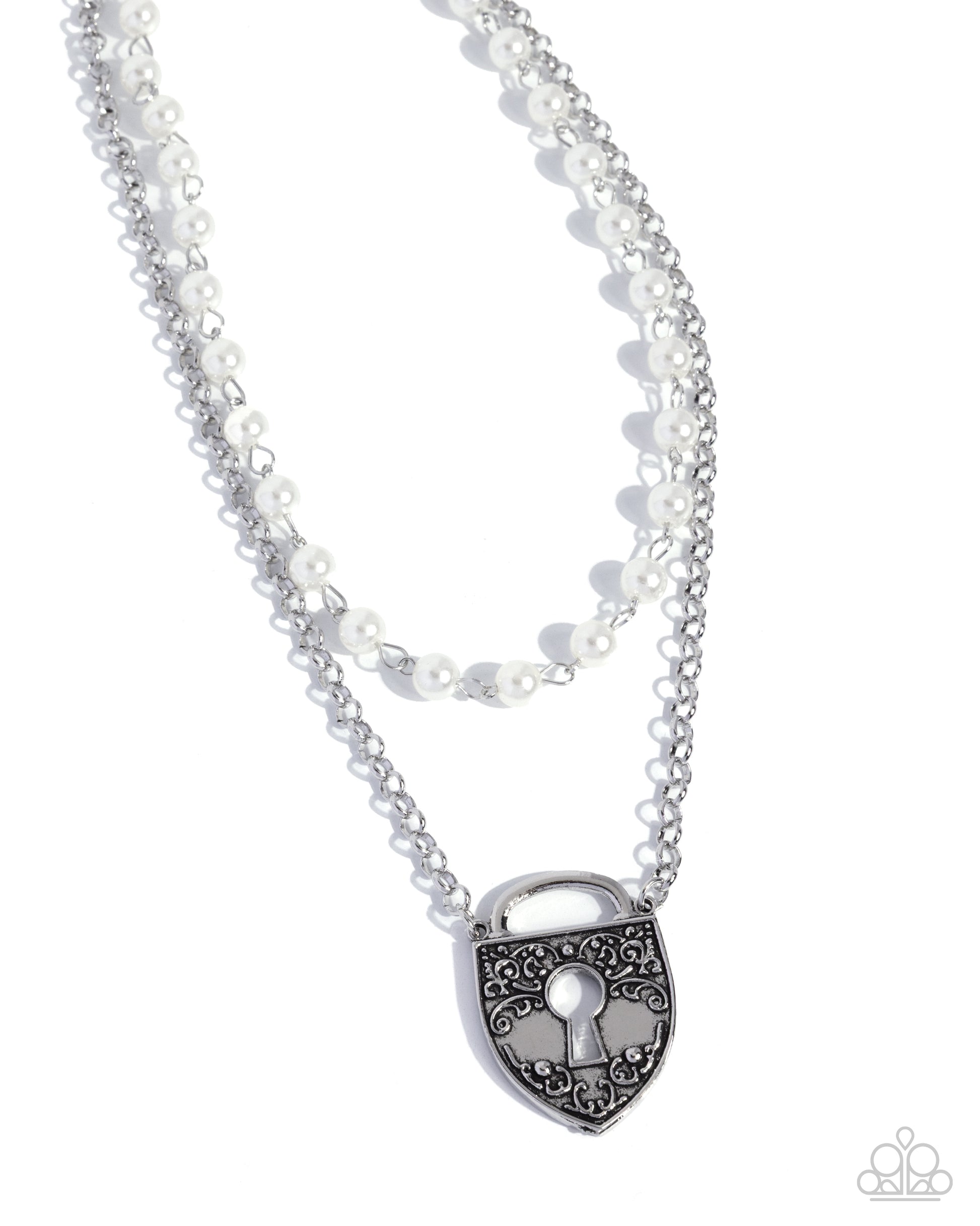 Leisurely Locked - white - Paparazzi necklace