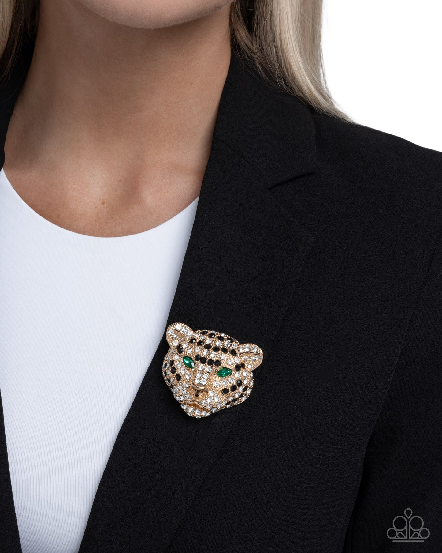 Leopard Location - gold - Paparazzi brooch
