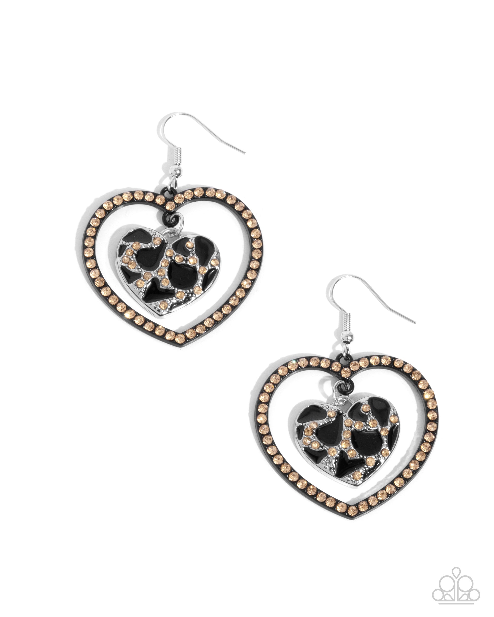 Leopard Love - black - Paparazzi earrings