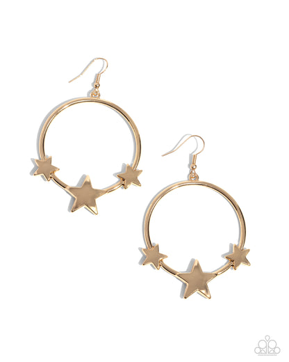 Let SPARKLE Ring! - gold - Paparazzi earrings