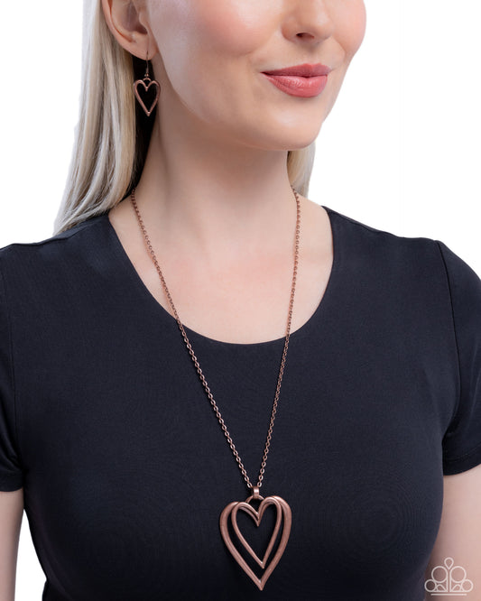 Lets HEART At the Very Beginning - copper - Paparazzi necklace