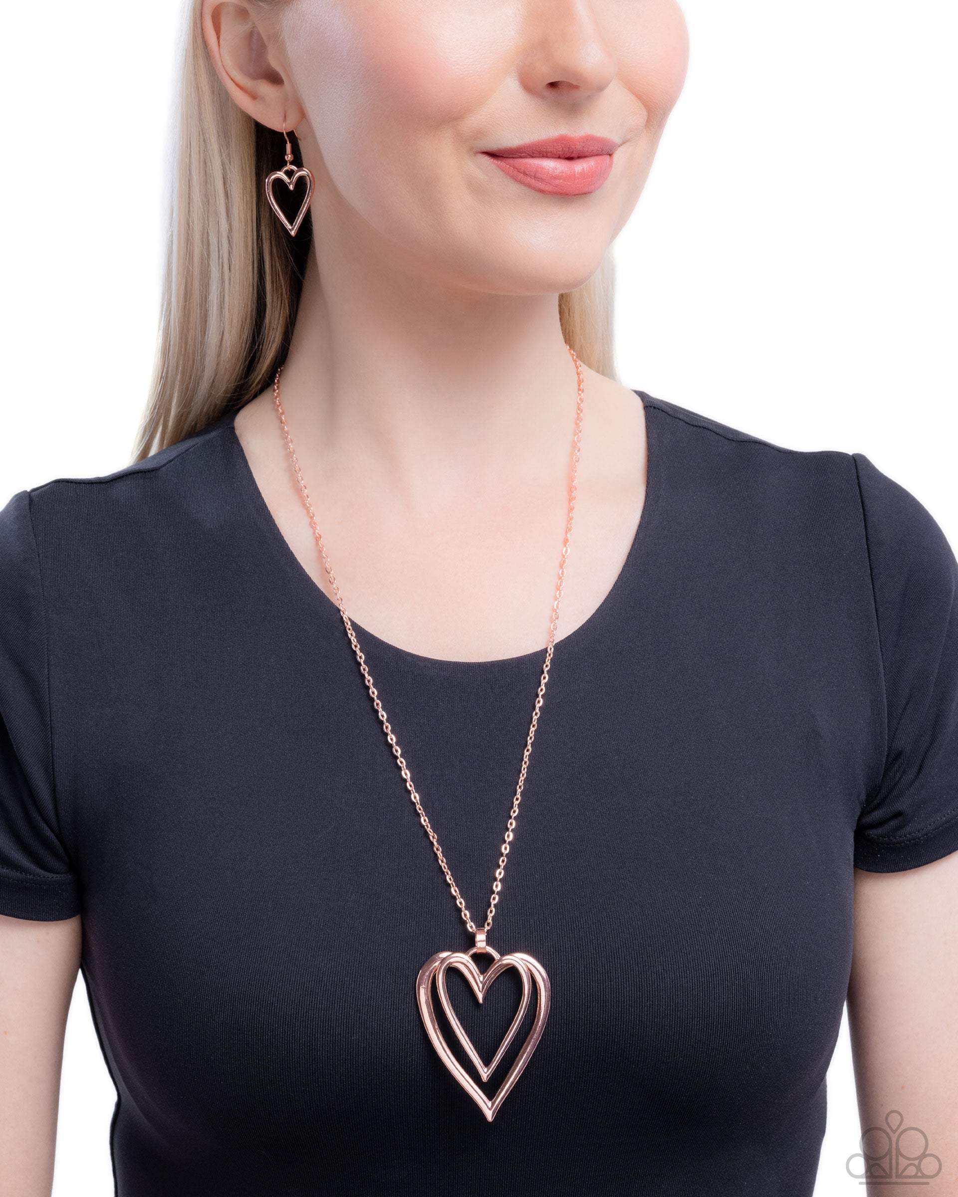Lets HEART At the Very Beginning - rose gold - Paparazzi necklace