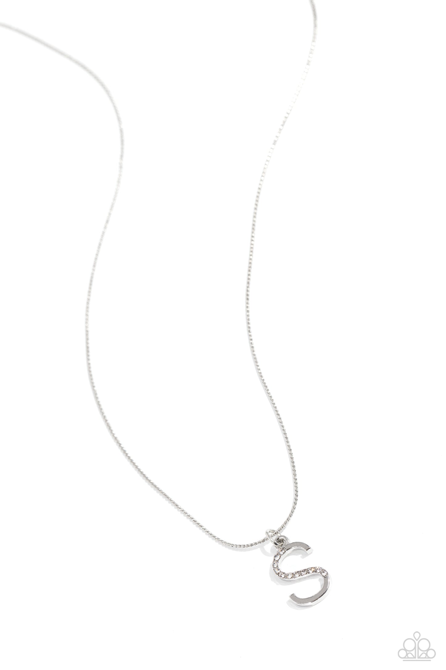 Letter of the Law - white - S - Paparazzi necklace