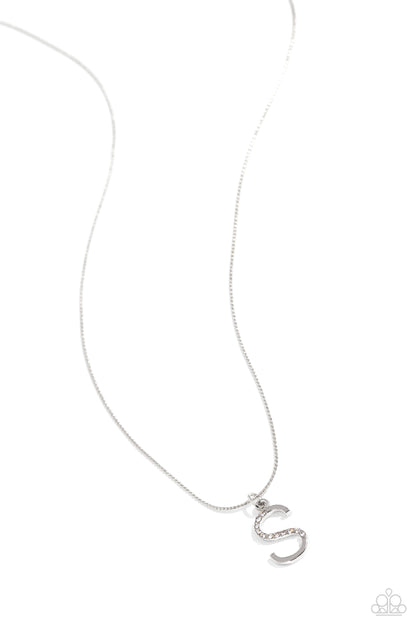 Letter of the Law - white - S - Paparazzi necklace