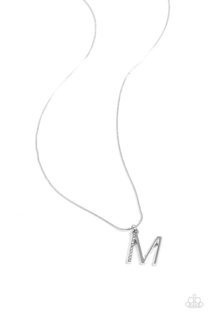 Letter of the Law - white - M - Paparazzi necklace