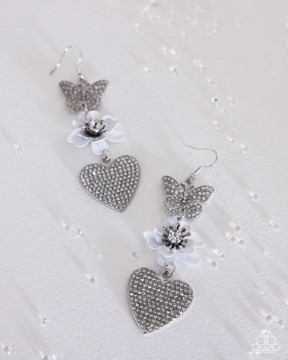 Lighthearted Luminescent - white - Paparazzi earrings
