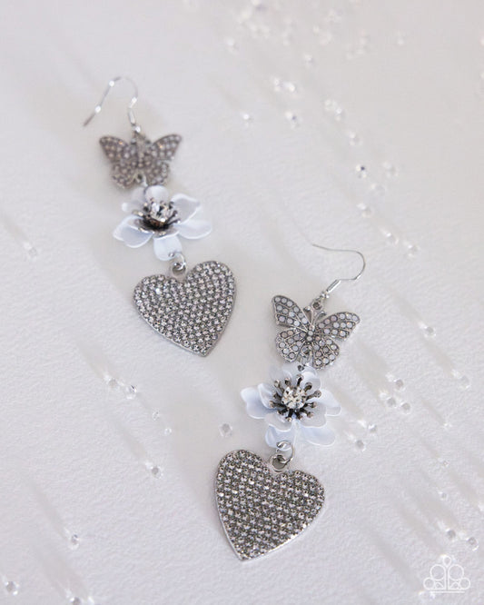 Lighthearted Luminescent - white - Paparazzi earrings