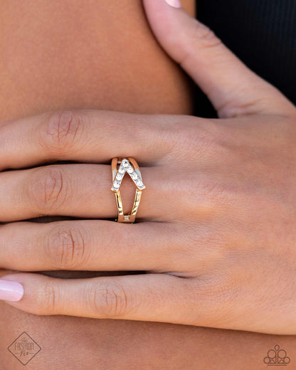 Linear Law - gold - Paparazzi ring