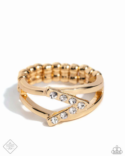 Linear Law - gold - Paparazzi ring