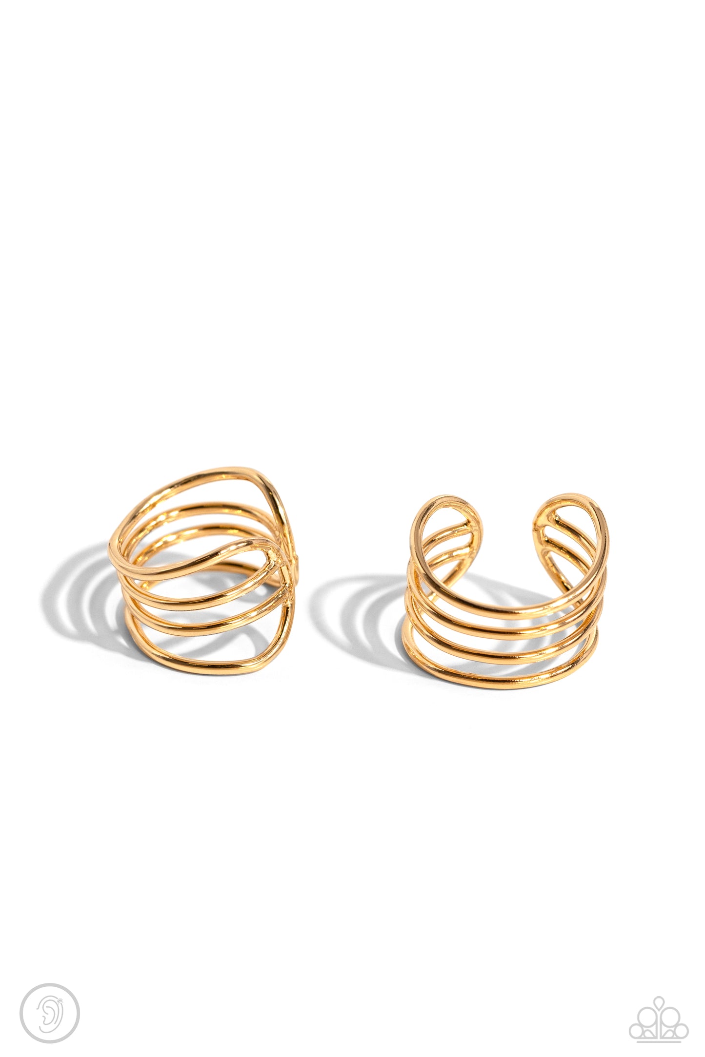 Linear Leader - gold - Paparazzi ear cuff