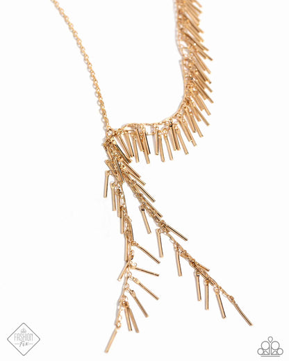Linear Leap - gold - Paparazzi necklace
