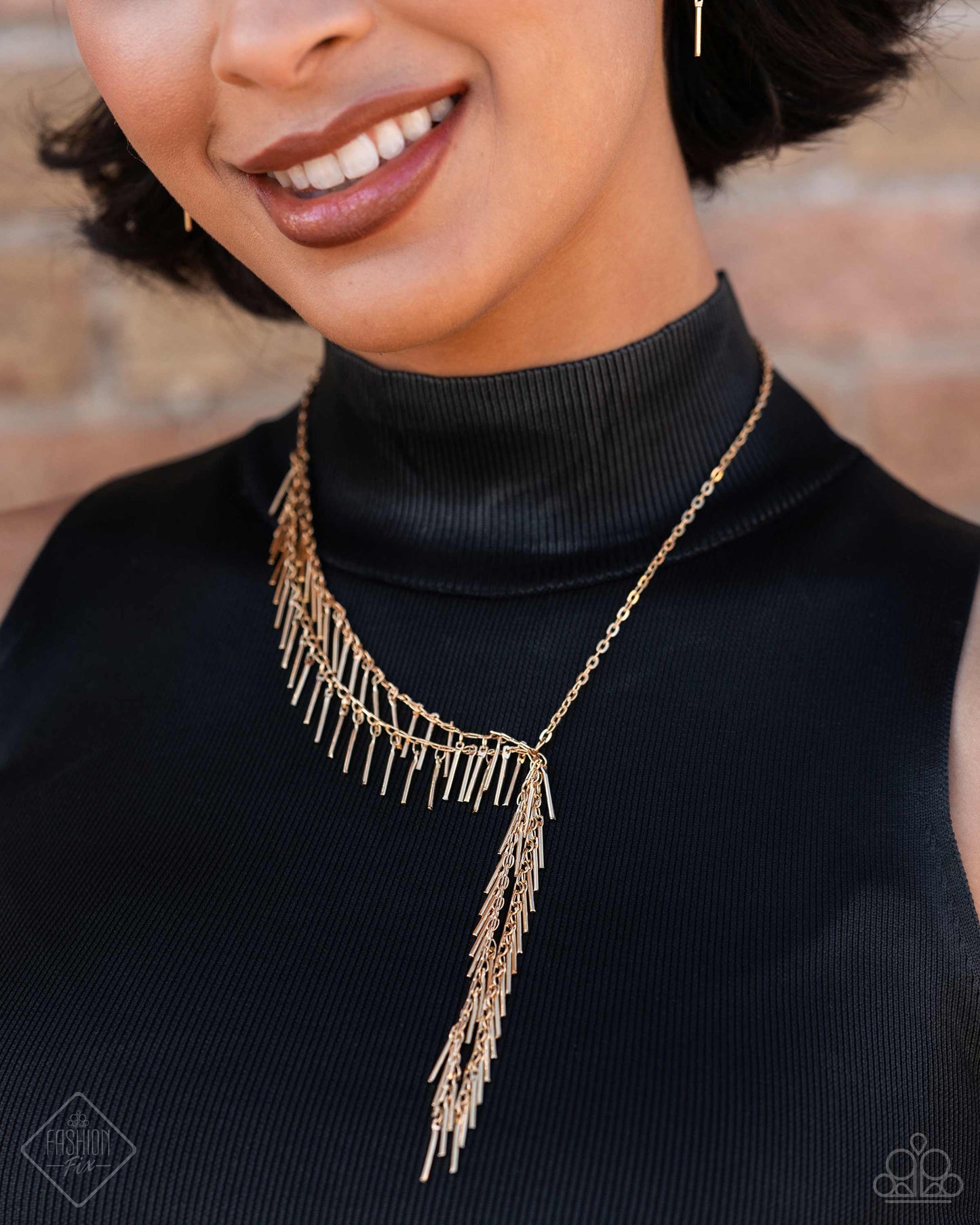 Linear Leap - gold - Paparazzi necklace