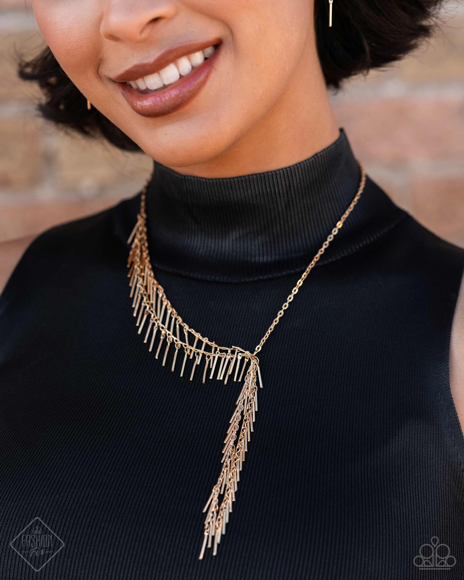 Linear Leap - gold - Paparazzi necklace