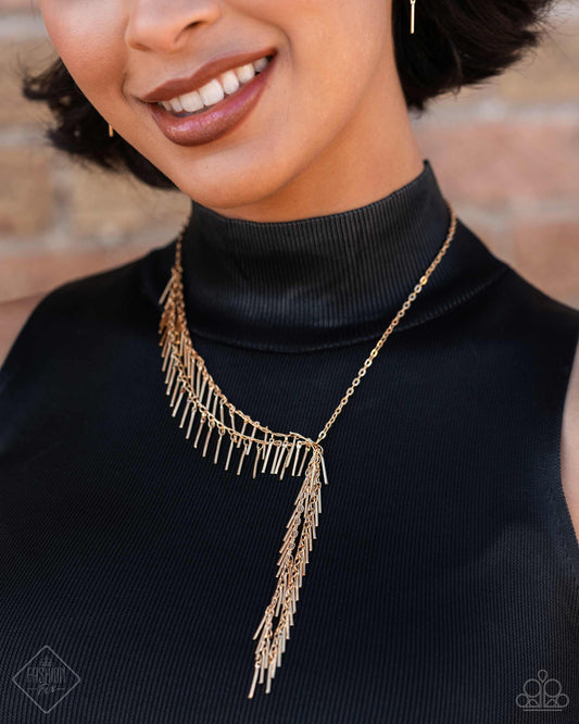Linear Leap - gold - Paparazzi necklace