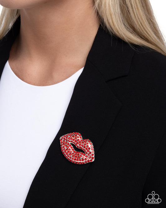 Lip Lineup - red - Paparazzi brooch