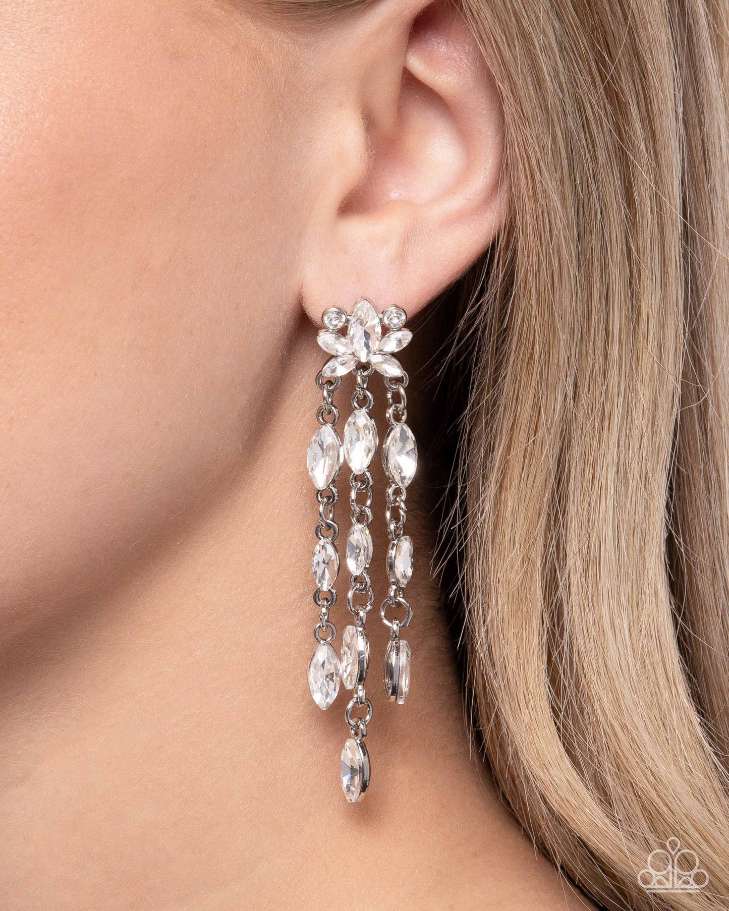 Lively Lure - white - Paparazzi earrings