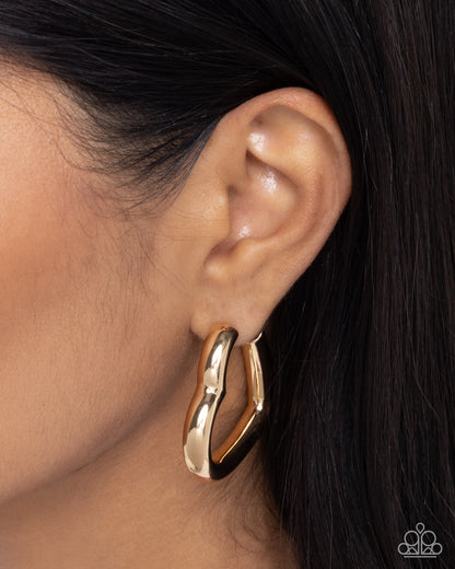 Local Attraction - gold - Paparazzi earrings