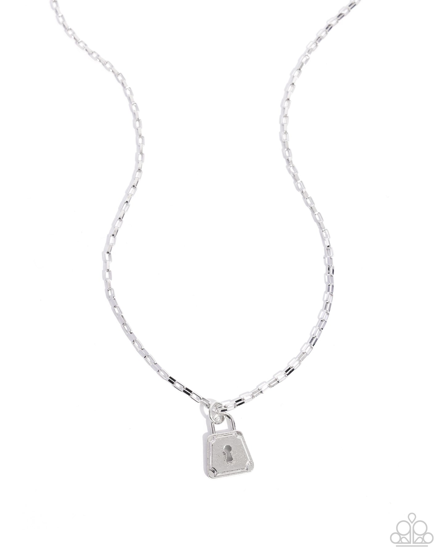 Lock Onto - silver - Paparazzi necklace