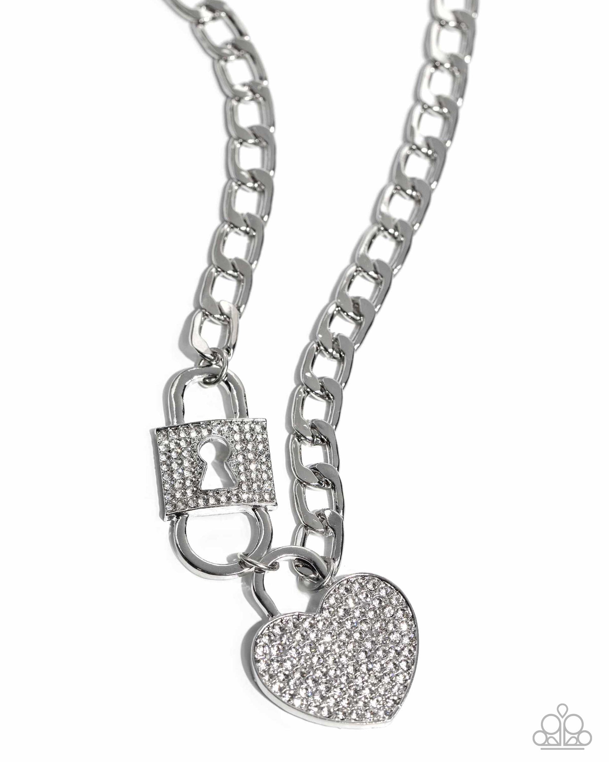 Lock Up Your Love - white - Paparazzi necklace