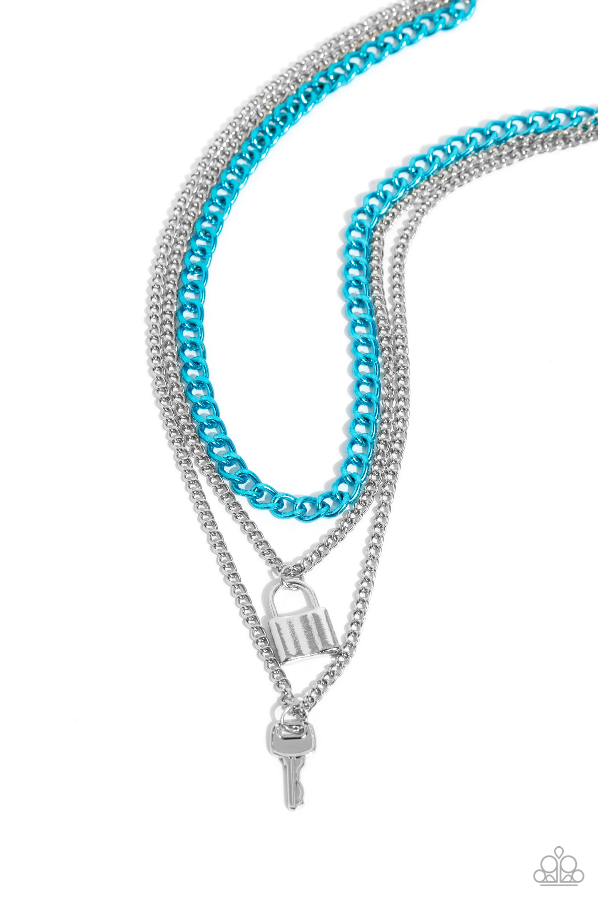 Locked Labor - blue - Paparazzi necklace