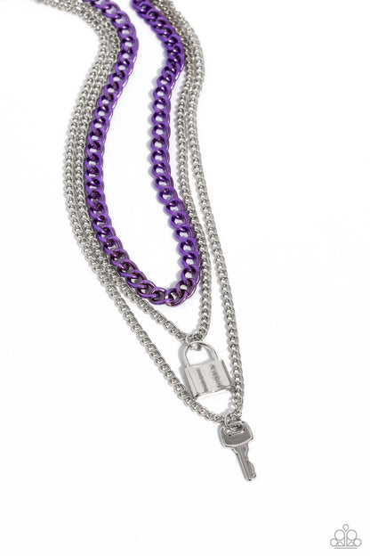 Locked Labor - purple - Paparazzi necklace