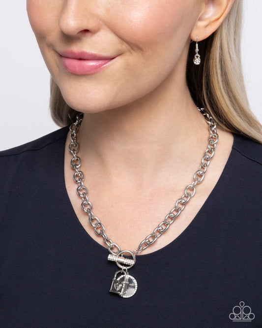 Locked Lady - white - Paparazzi necklace