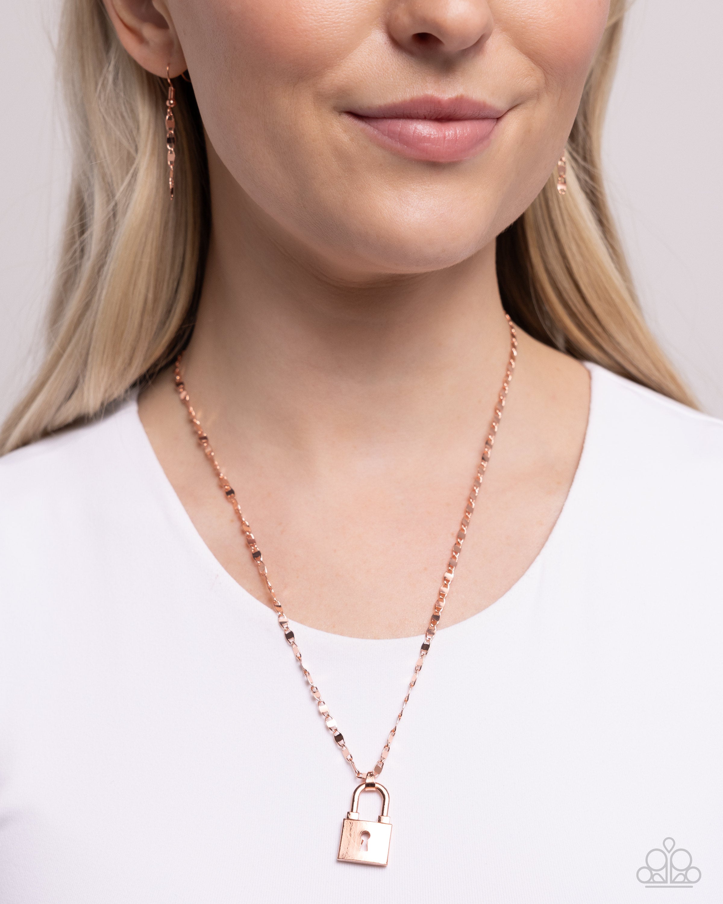 Lesson Locked Locked Lesson - copper - Paparazzi necklace – JewelryBlingThing
