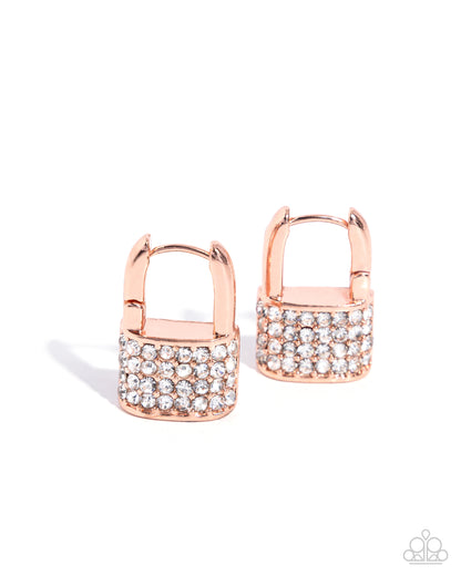 Locked Luxury - copper - Paparazzi earrings