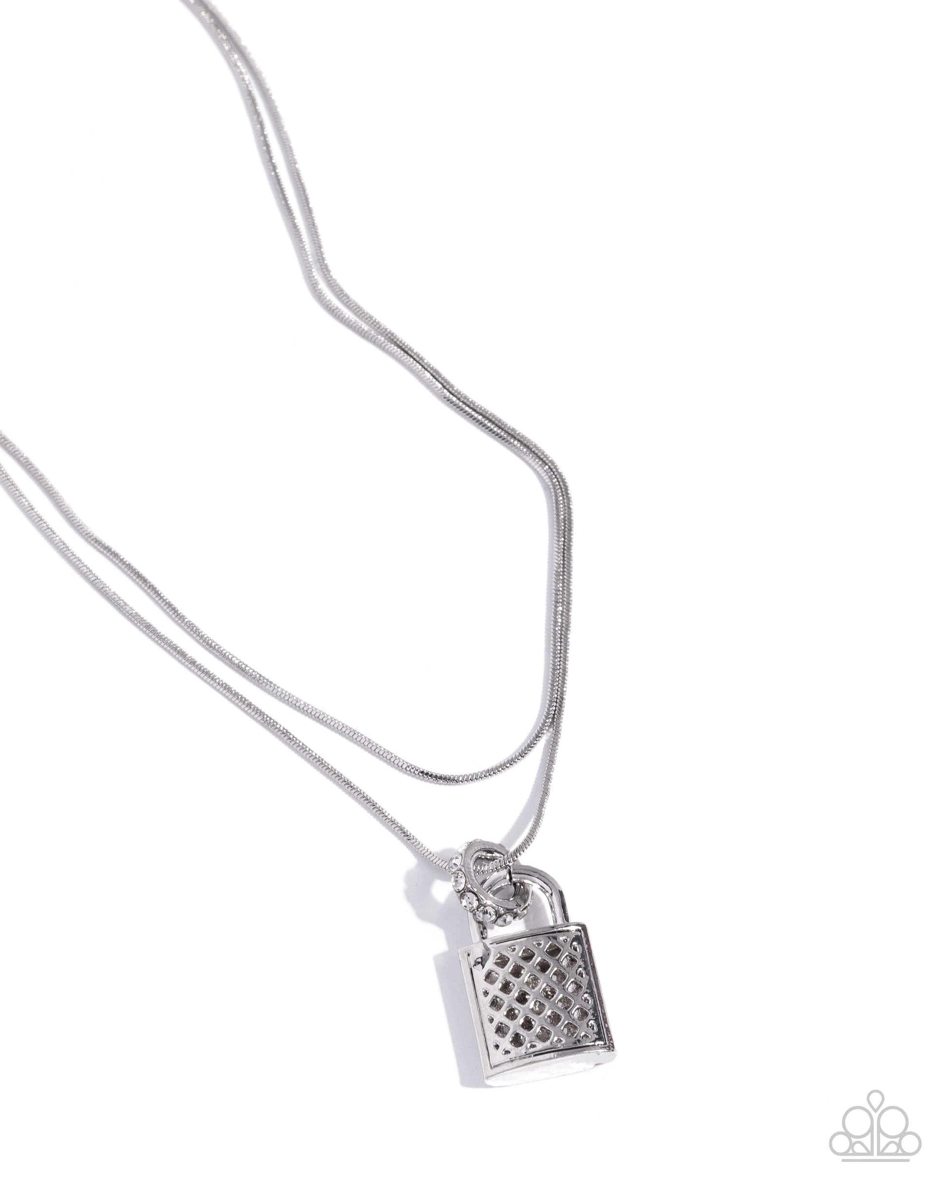 Locked Up Tight - white - Paparazzi necklace