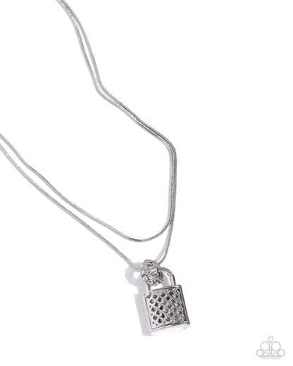 Locked Up Tight - white - Paparazzi necklace