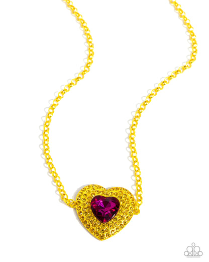 Locket Leisure - yellow - Paparazzi necklace