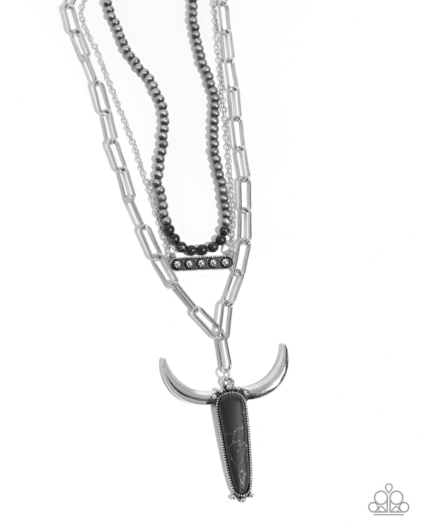Longhorn Layers - black - Paparazzi necklace