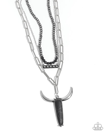 Longhorn Layers - black - Paparazzi necklace