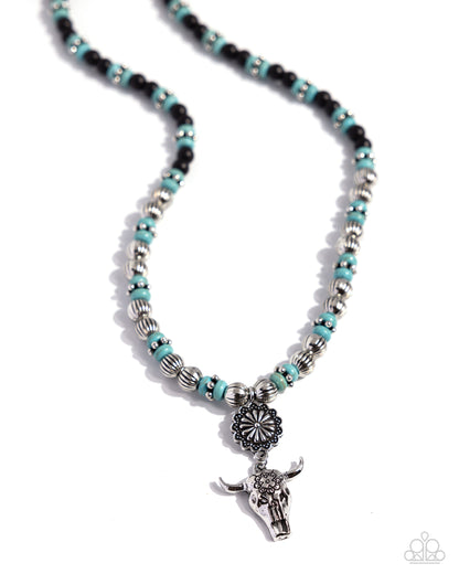 Longhorn Longevity - black - Paparazzi necklace