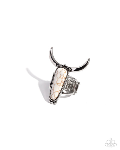 Longhorn Luxe - white - Paparazzi ring