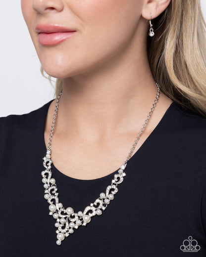 Looking Ladylike - white - Paparazzi necklace