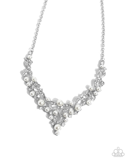 Looking Ladylike - white - Paparazzi necklace