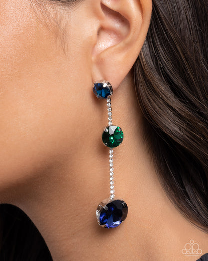 Lost in Chic - blue - Paparazzi earrings