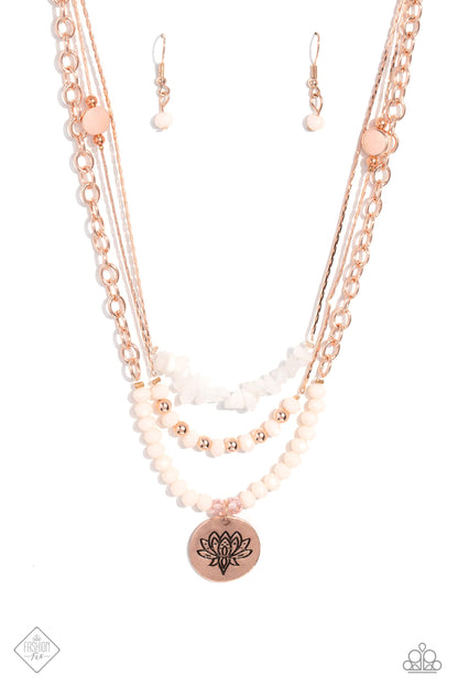 Lotus Luxury - rose gold - Paparazzi necklace