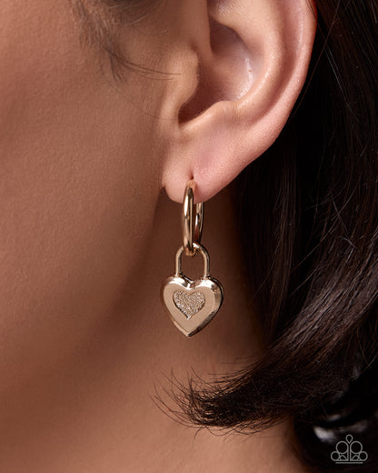 Loveable Locket - gold - Paparazzi earring charms