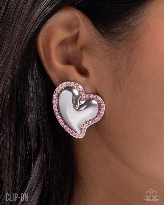 Loveable Luminescent - pink - Paparazzi CLIP ON earrings