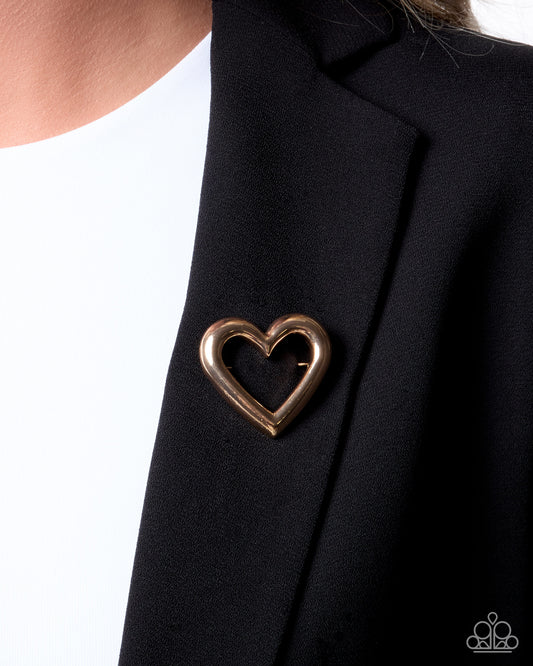 Loveable Luxury - gold - Paparazzi brooch