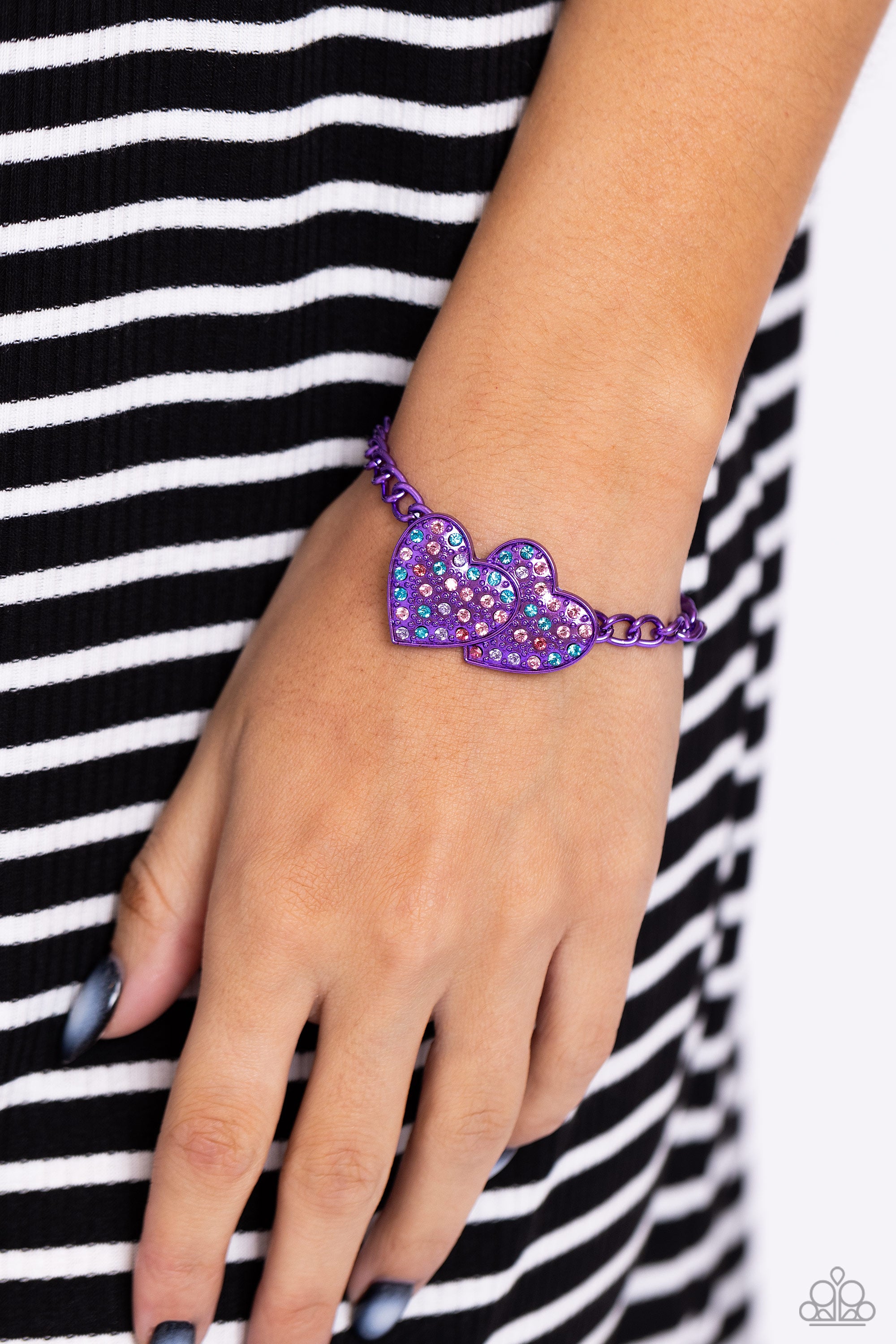 Lovestruck Lineup Purple Paparazzi Bracelet Jewelryblingthing