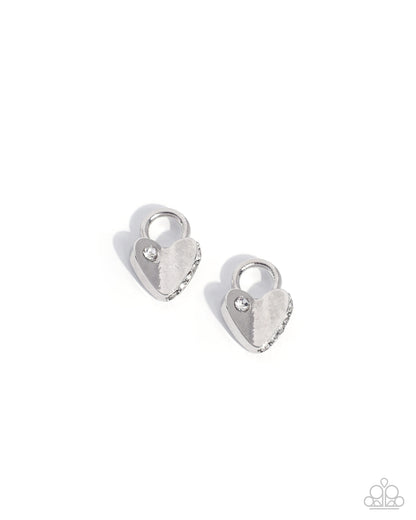 Loving Locket - white - Paparazzi earring charms